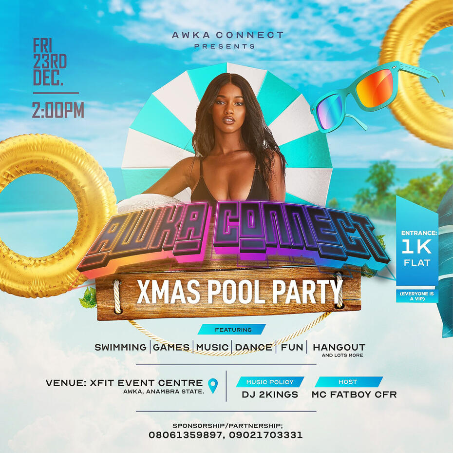Christmas Pool Party Flyer