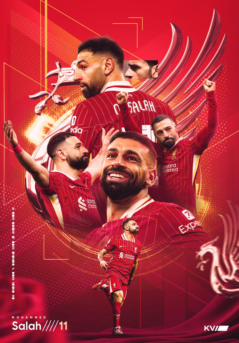MO SALAH FOOTBALL POSTER